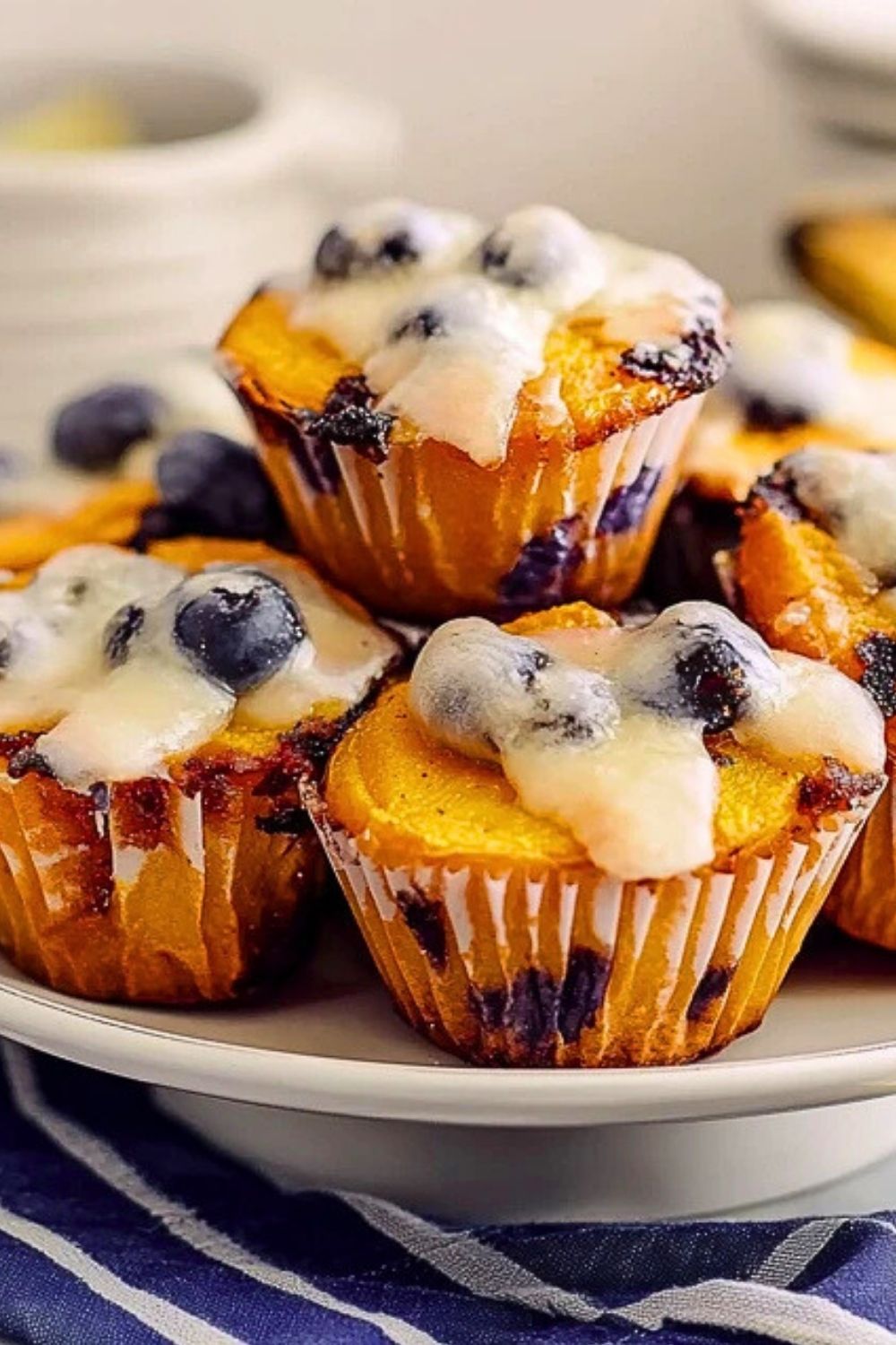 Blueberry Muffins with Lemon Glaze