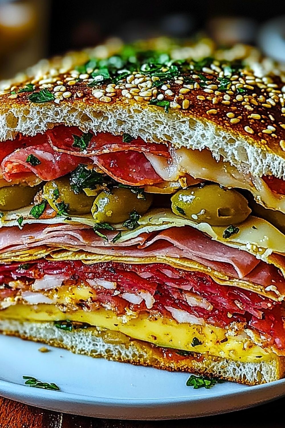 Classic Italian Muffuletta Sandwich
