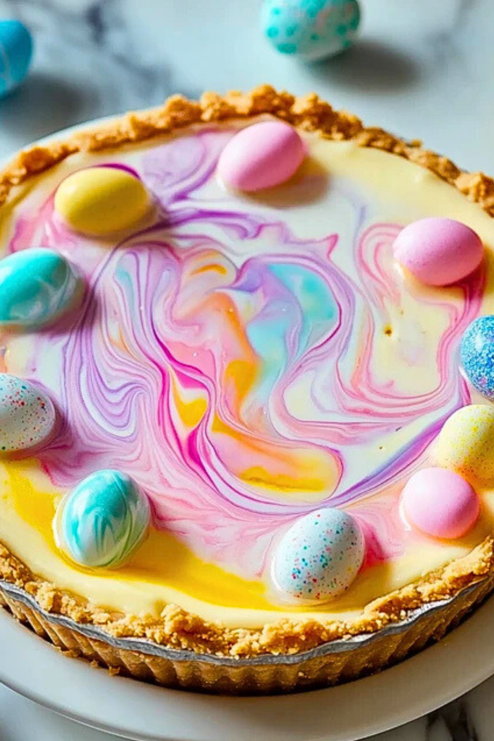 Easter Swirl Cheesecake Pie Recipe