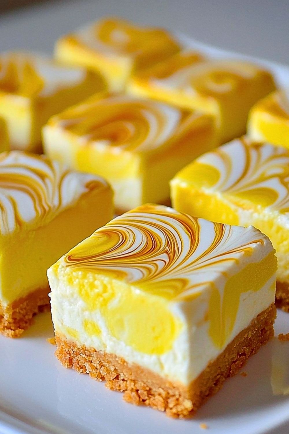 Elegant Lemon Marbled Cheesecake Bars