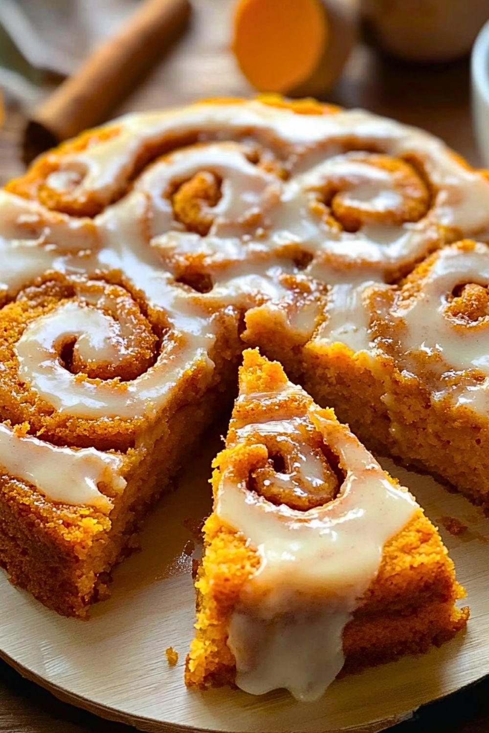 Sweet Potato Cinnamon Roll Cake