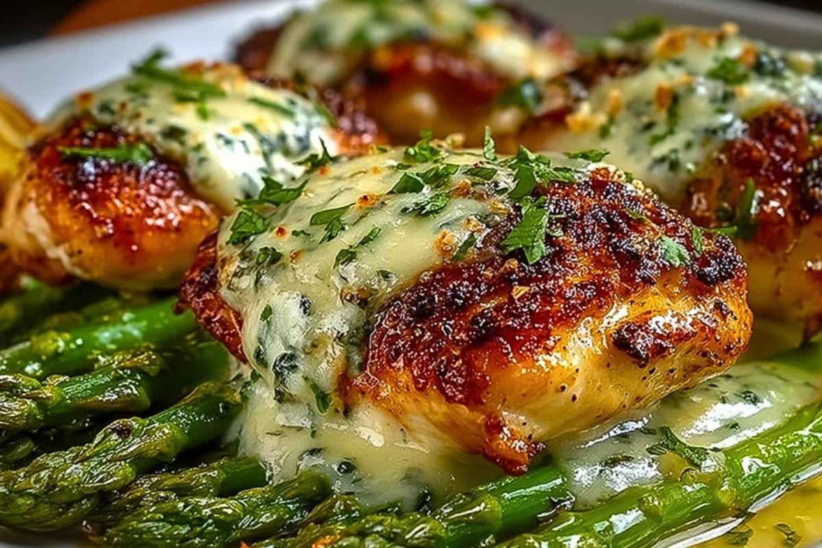 Caesar Chicken with Asparagus