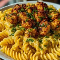 Creamy Jalapeño Garlic Chicken Bites with Twisted Cheddar Cajun Pasta