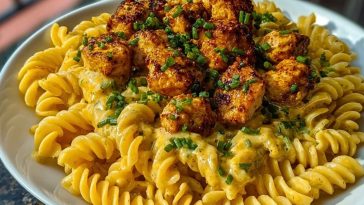 Creamy Jalapeño Garlic Chicken Bites with Twisted Cheddar Cajun Pasta