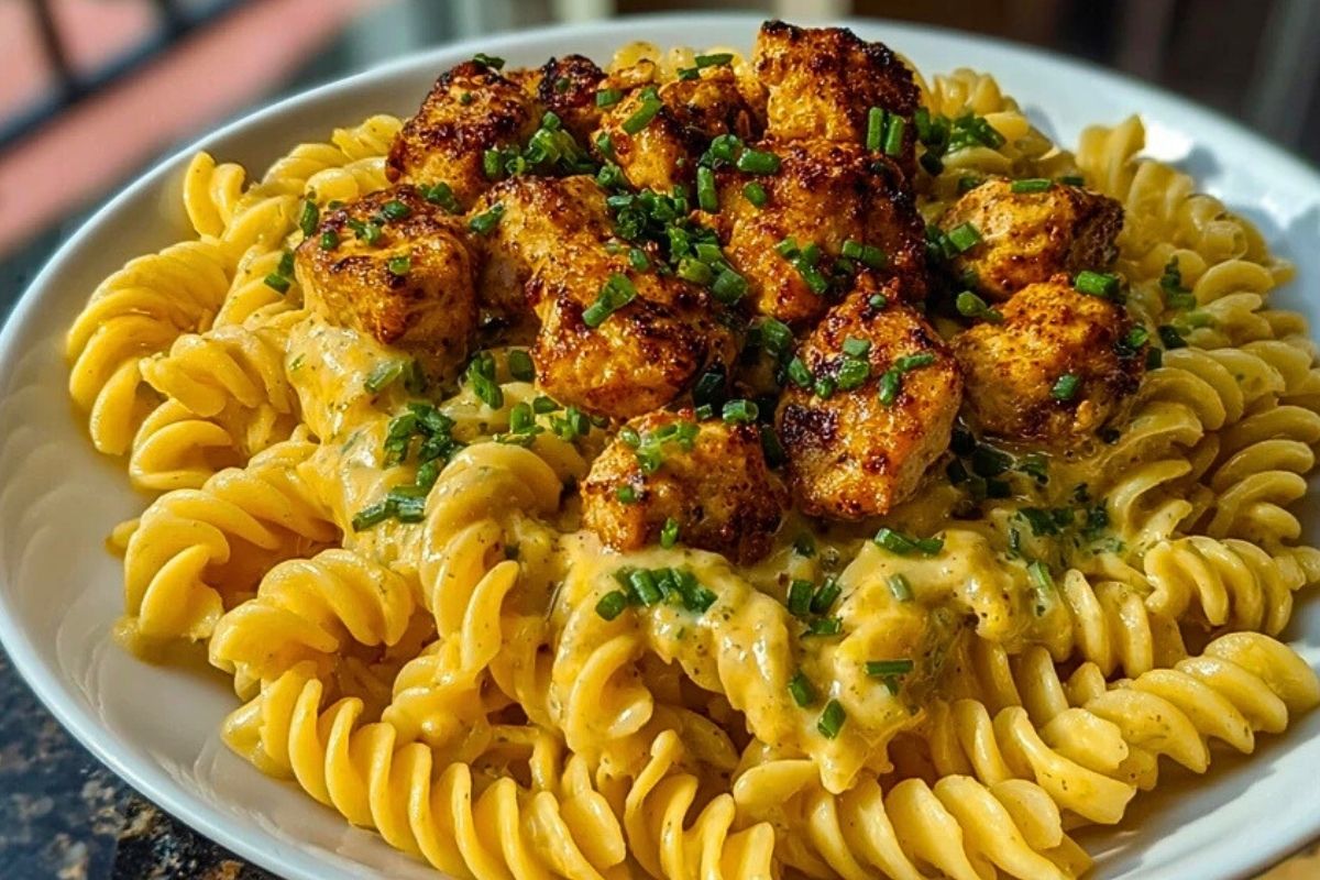 Creamy Jalapeño Garlic Chicken Bites with Twisted Cheddar Cajun Pasta
