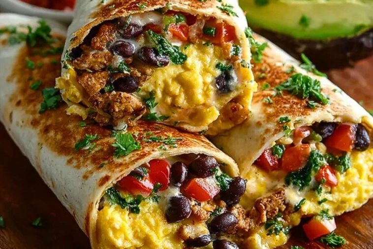 High Protein Breakfast Burritos