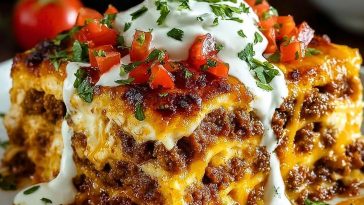 Mexican Lasagna Layered Beef Casserole