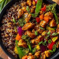 Next-Level Teriyaki Chicken Stir-Fry with Rainbow Veggies & Wild Rice