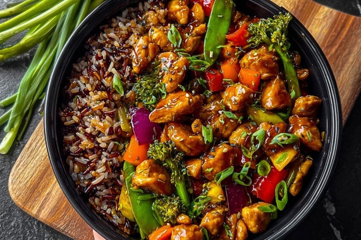 Next-Level Teriyaki Chicken Stir-Fry with Rainbow Veggies & Wild Rice