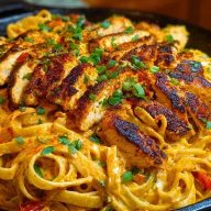 One-Pan Creamy Sweet and Spicy Cajun Chicken Pasta