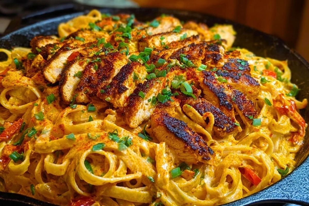 One-Pan Creamy Sweet and Spicy Cajun Chicken Pasta