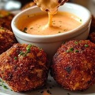 Reuben Balls with Spicy Thousand Island Dipping Sauce
