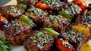 Rosemary Garlic Steak Kebabs