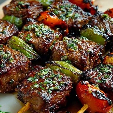 Rosemary Garlic Steak Kebabs