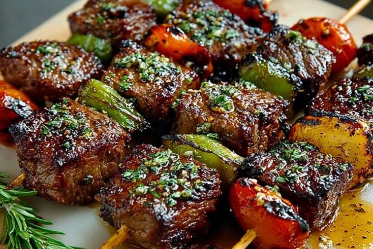 Rosemary Garlic Steak Kebabs