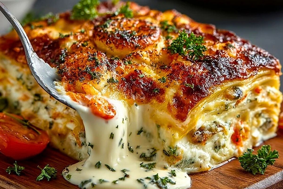 Seafood Lasagna Creamy Cheese