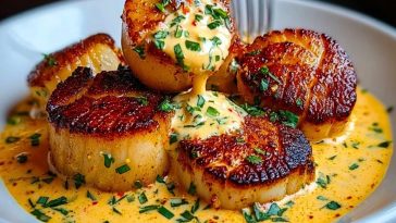 Seared Scallops with Spicy Cajun Cream Sauce