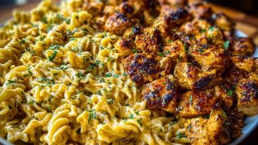 Cajun Garlic Butter Chicken with Creamy Parmesan Twisted Pasta