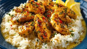 Chicken Scampi with Creamy Garlic Parmesan Rice 1