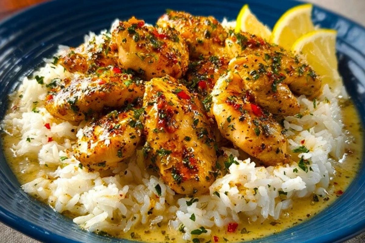 Chicken Scampi with Creamy Garlic Parmesan Rice 1