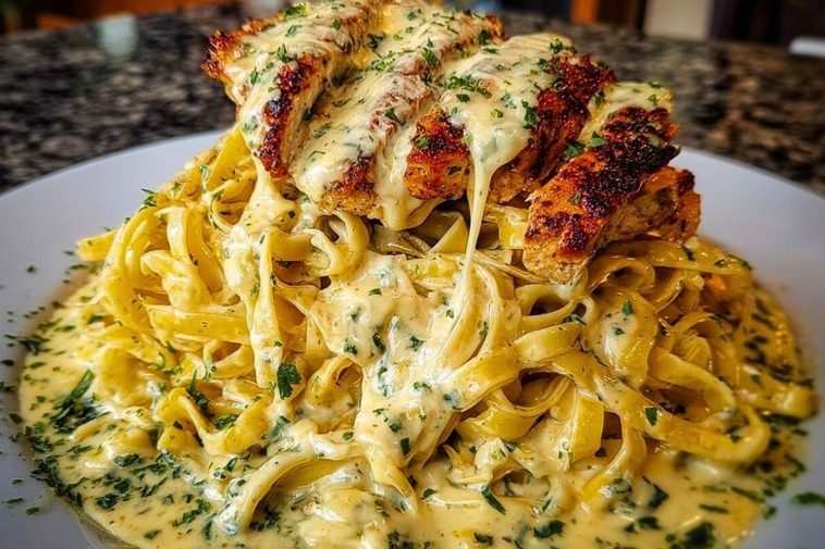 Creamy Cajun Chicken Fettuccine with Garlic Mozzarella Cheese Sauce