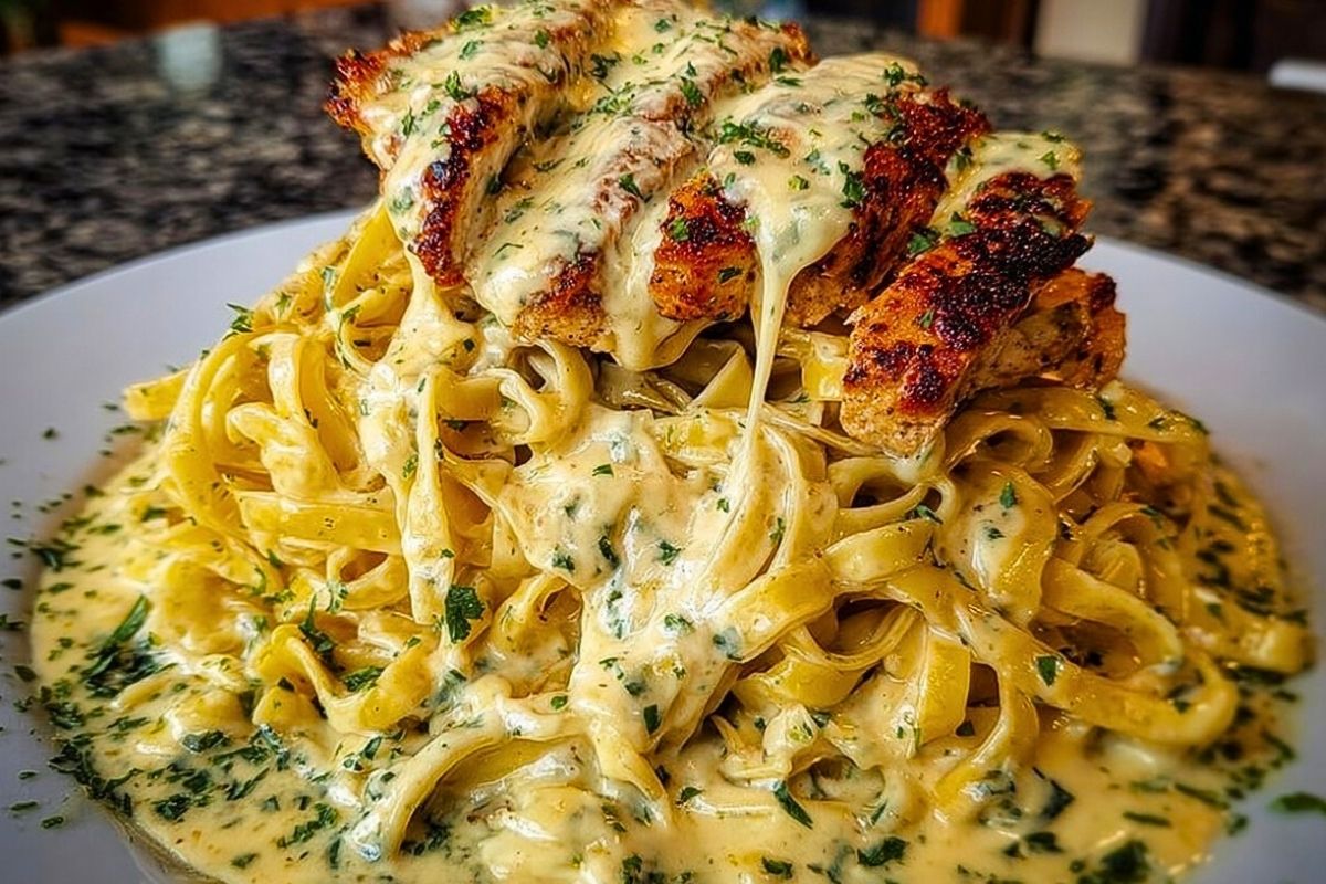 Creamy Cajun Chicken Fettuccine with Garlic Mozzarella Cheese Sauce
