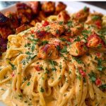 Creamy Cajun Chicken Linguine with Spicy Garlic Cheese Sauce