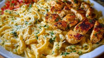 Creamy Cajun Chicken Pasta with Parmesan, Garlic, and Mozzarella