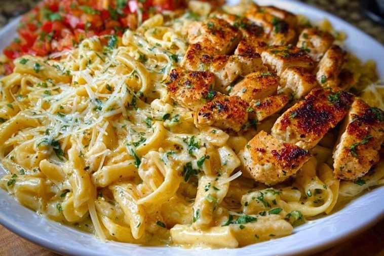 Creamy Cajun Chicken Pasta with Parmesan, Garlic, and Mozzarella