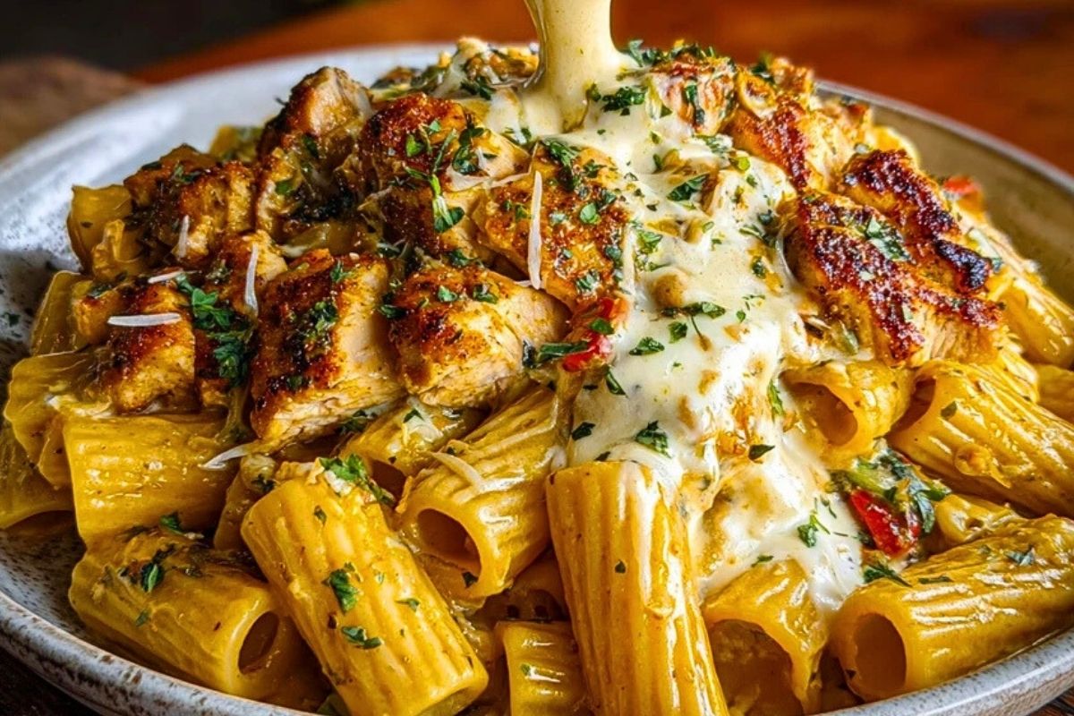Creamy Cajun Chicken Rigatoni with Garlic Mozzarella Sauce 1