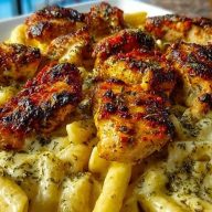Creamy Velveeta Chicken Penne in Garlic Butter Parmesan Sauce