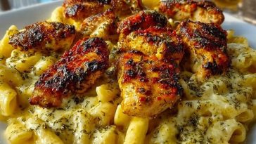 Creamy Velveeta Chicken Penne in Garlic Butter Parmesan Sauce