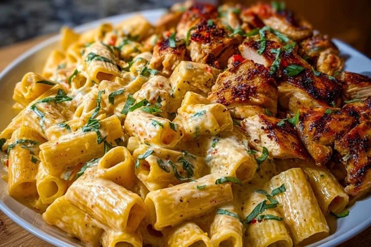 Creamy Velveeta Chicken Rigatoni with Mozzarella Garlic Sauce 1