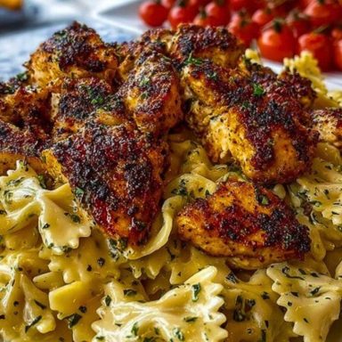 Easy Creamy Velveeta Chicken Bowtie Pasta with Garlic Mozzarella Sauce
