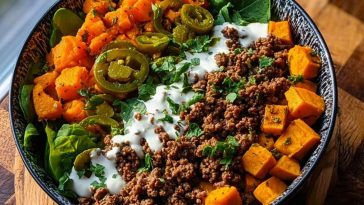 Ground Beef Sweet Potato Power Bowl 1