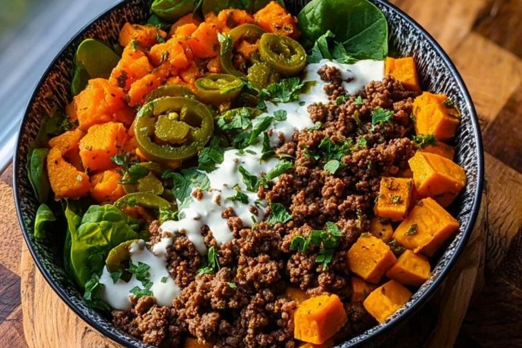 Ground Beef Sweet Potato Power Bowl 1