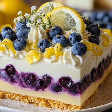 No-Bake Lemon dazzling Blueberry cream Cake