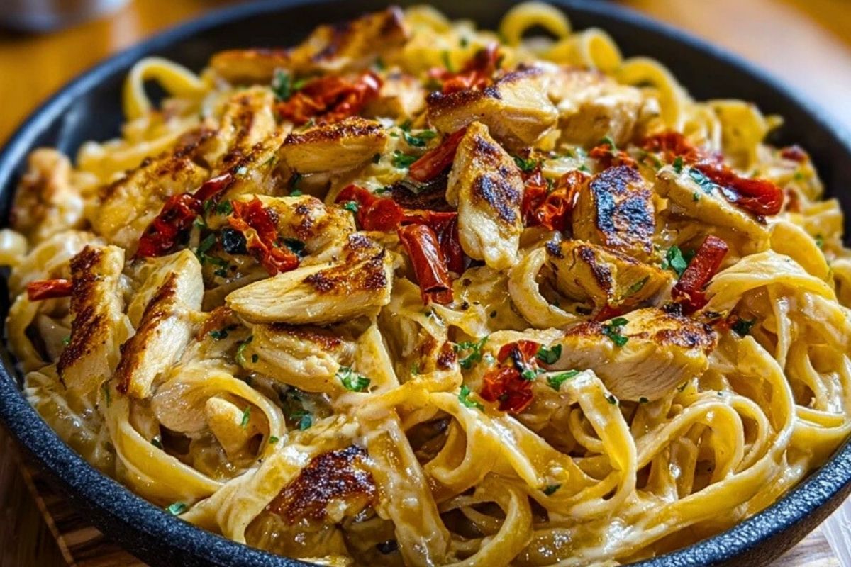 One-Pot Spicy Chicken Linguine in Creamy Sauce