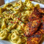 Spicy Garlic Chicken Tortellini in Cheesy Alfredo Cream