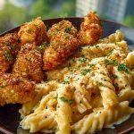 Ultimate Parmesan Crusted Chicken Bites Recipe with Smoked Cajun Alfredo Gemelli 1