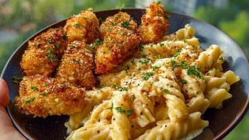 Ultimate Parmesan Crusted Chicken Bites Recipe with Smoked Cajun Alfredo Gemelli 1