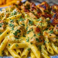 Velveeta Chicken Penne in Creamy Mozzarella Garlic Cheese Sauce