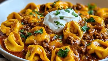 Cheesy Beef Enchilada Tortellini