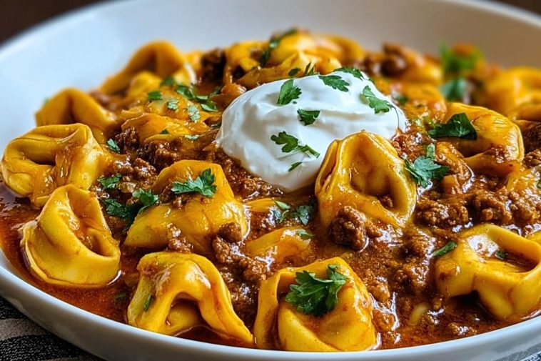 Cheesy Beef Enchilada Tortellini