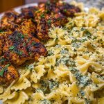Cheesy Bowtie Pasta with Garlic Parmesan Chicken