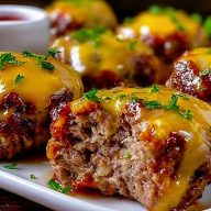 Cheesy Stuffed Meatloaf Bites Recipe
