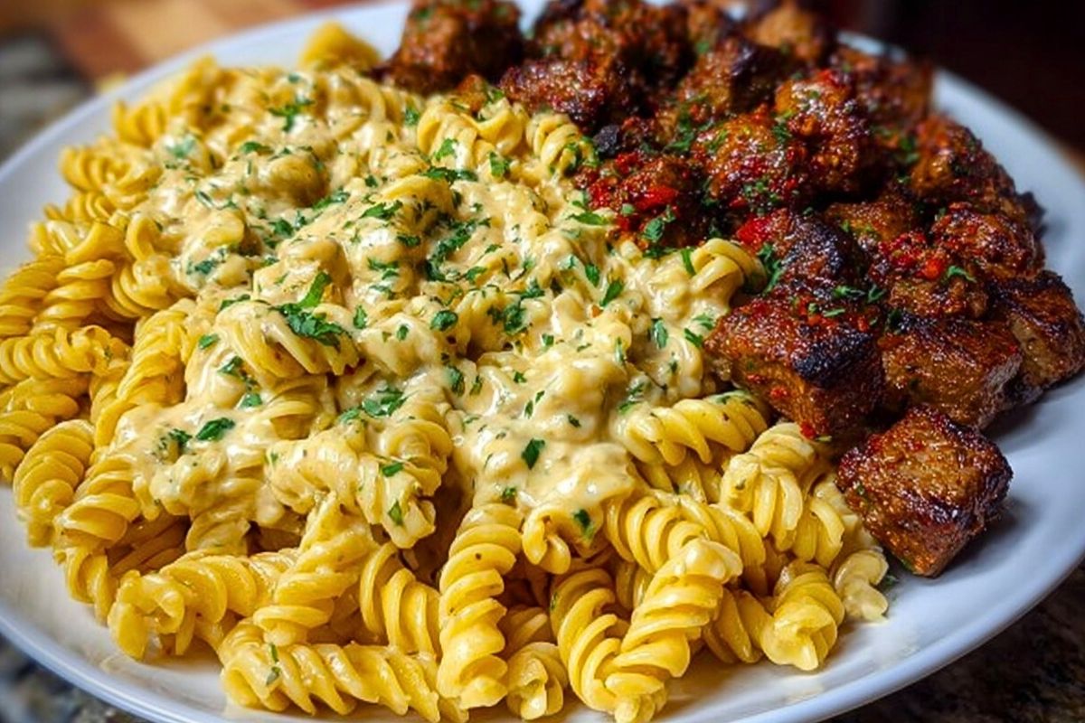 Creamy Cajun Beef and Rotini Delight