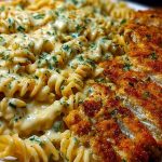 Creamy Cajun Chicken Twisted Pasta with Mozzarella Alfredo