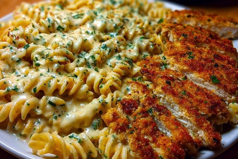 Creamy Cajun Chicken Twisted Pasta with Mozzarella Alfredo