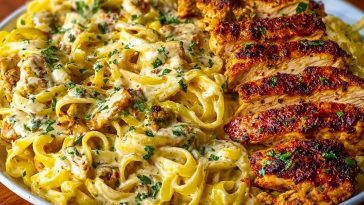 One-Pot Creamy Cajun Chicken Linguine with Garlic Mozzarella Sauce